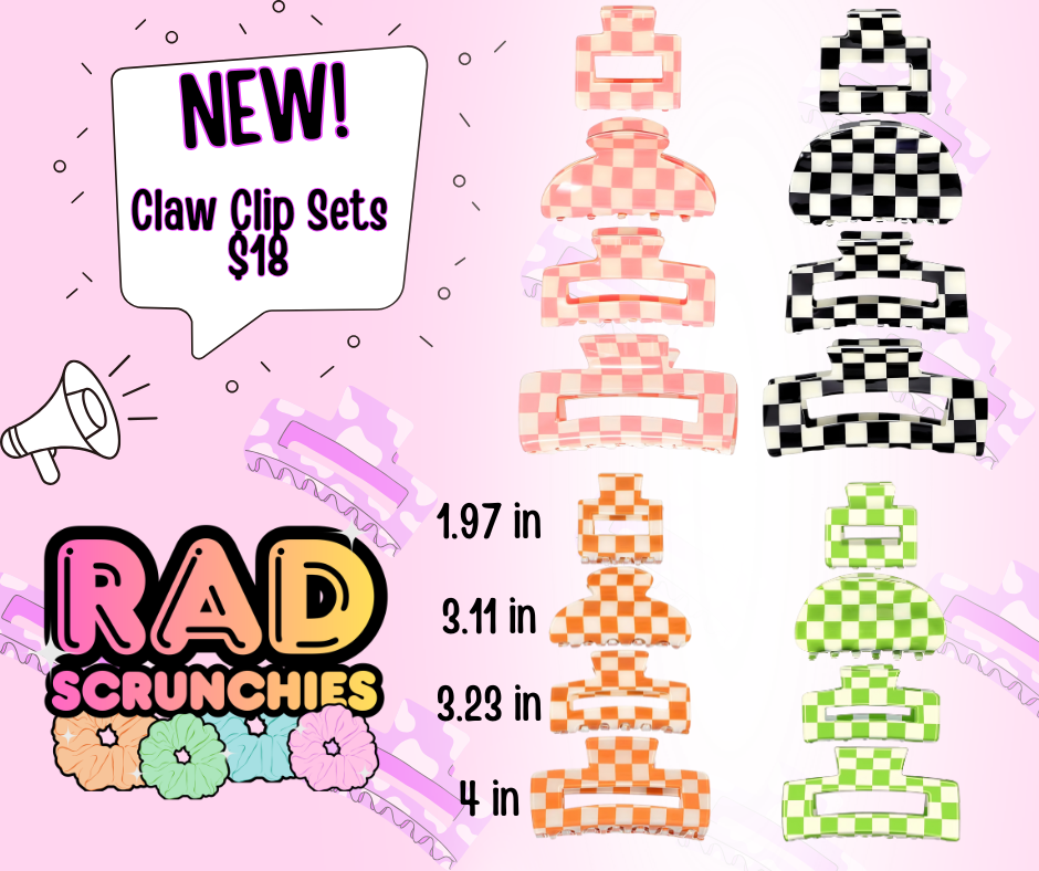 Checkered Claw Clip Set